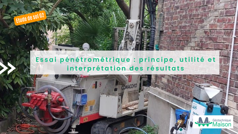 Essai pénétrométrique dynamique réalisé sur un terrain avant construction